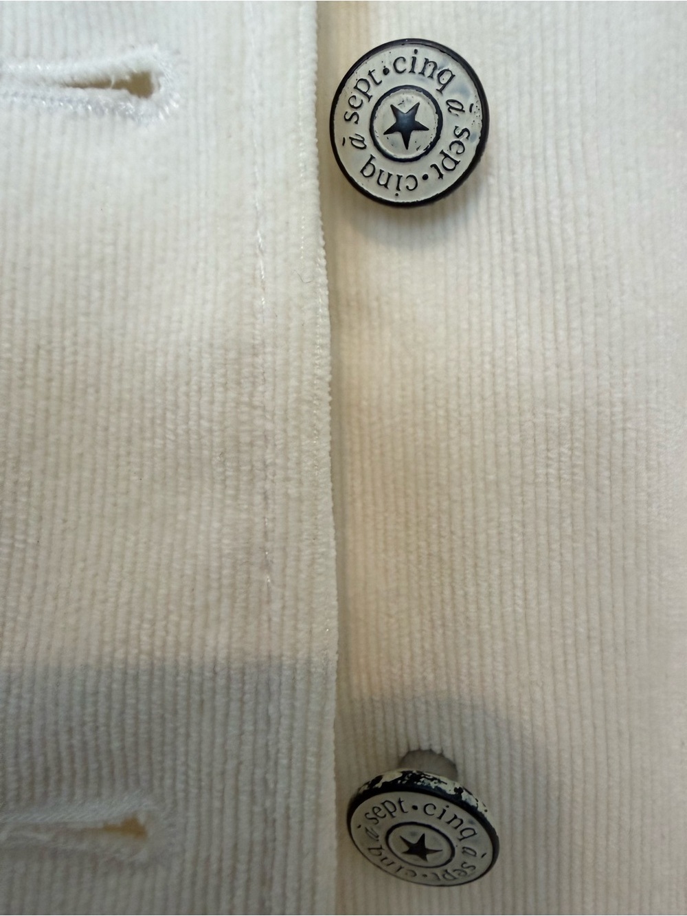 cinq a sept Ivory Button-Front corduroy Jacket - Picture 4 of 6